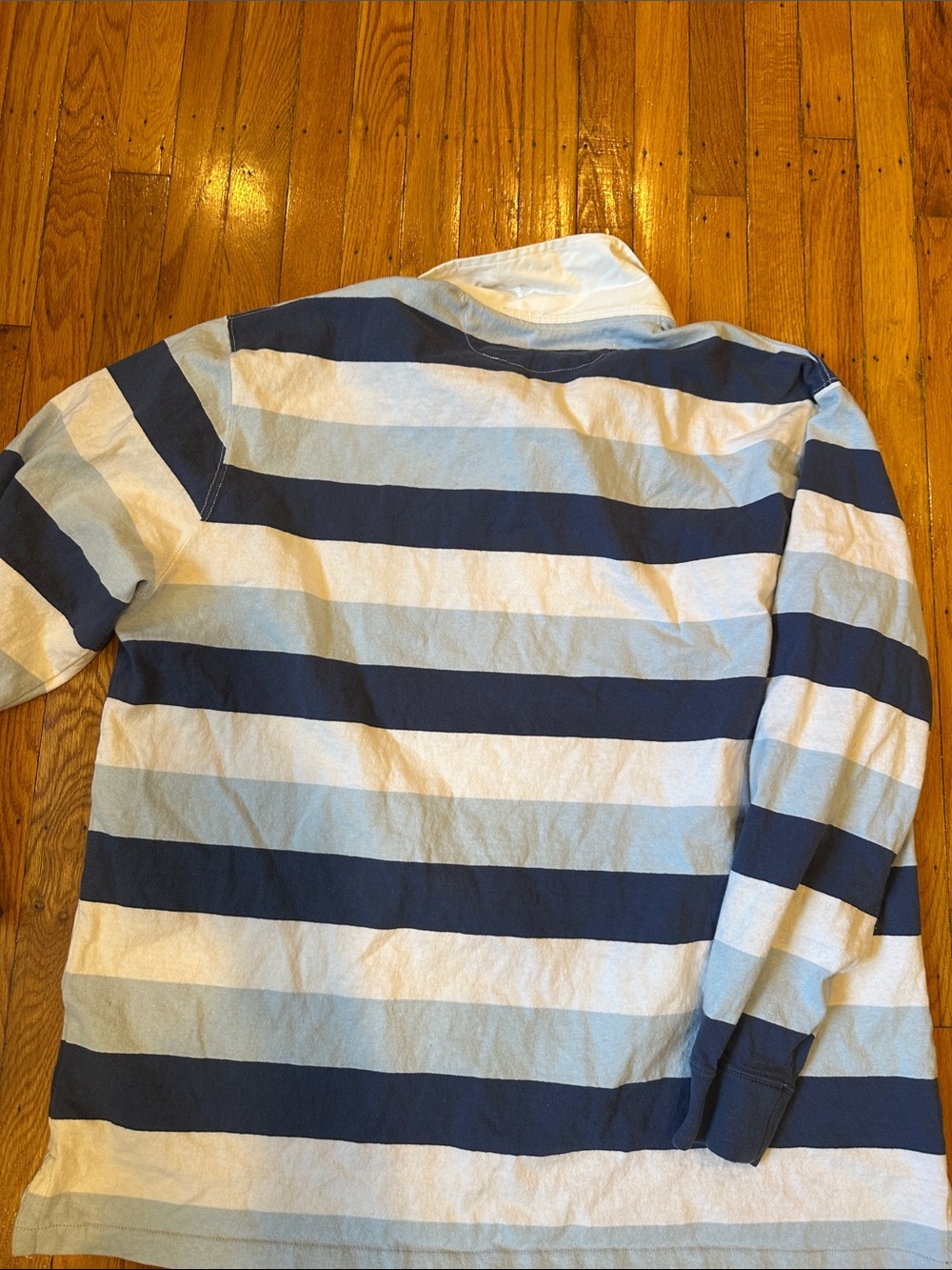 Polo Ralph Lauren Blue & White Striped Rugby Shirt - Picture 4 of 4